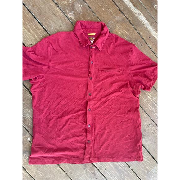 Mountain Hard Wear mens xl red polo button front shirt - Picture 1 of 3